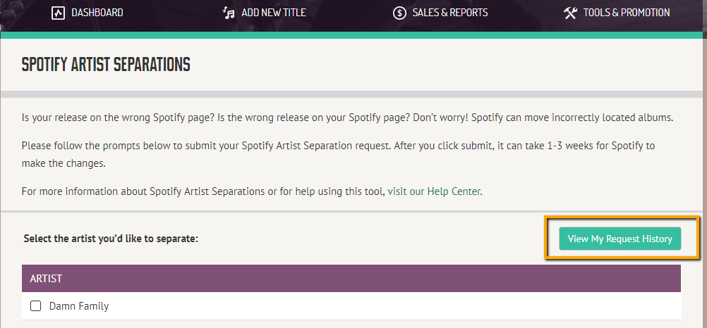 Spotify Artist Separations Cd Baby Help Center